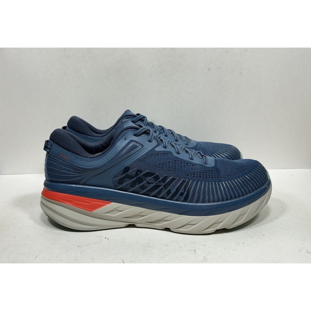 Hoka One‎ One Bondi 7 1110518 RTOS Blue Running Walk Shoes Sneakers Mens Size 15